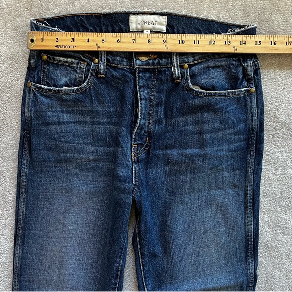 The GREAT The Gent Button Fly Cropped Jeans Size 25 Trendy Stylish Effortless - Picture 8 of 11